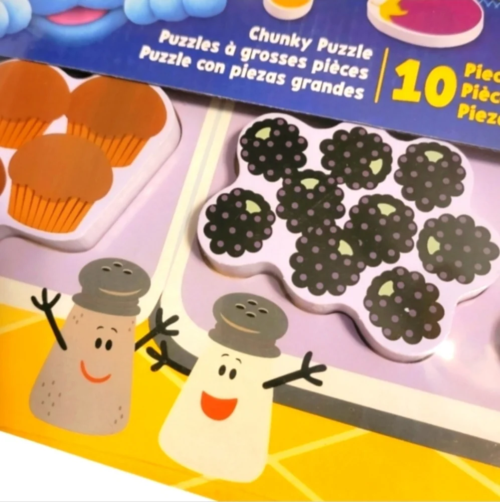 NEW Melissa & Doug Blue's Clues & You Fridge Food 10 Piece Wooden Chunky Puzzle